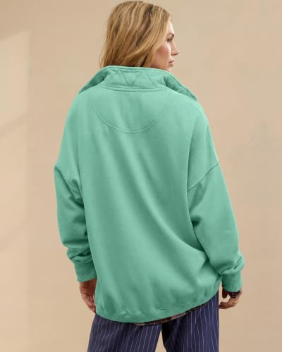 Image of Gacaky Sweatshirt for Women Oversized Casual Long Sleeve Button Henley Neck Pullover Tops Fashion Outfits Clothes