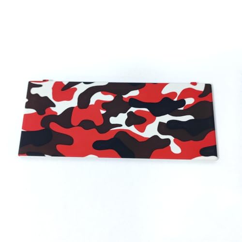 Image of Hzxkqmil Front Back Housing Shell Case Cover Top /Bottom Faceplate Plates Replacement for Nintendo New 3DS Console (Camo Red)
