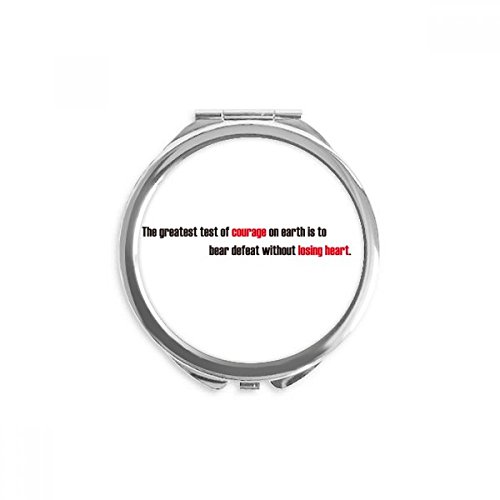 Miroir rond maquillage de poche portable multicolore imprimé citation
