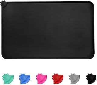 MOACC Dog Food Mat, Silicone Pet Feeding Mat, Non Slip & Waterproof Bowl Mat for Dog and Cat, 47 x 30 cm, Blue