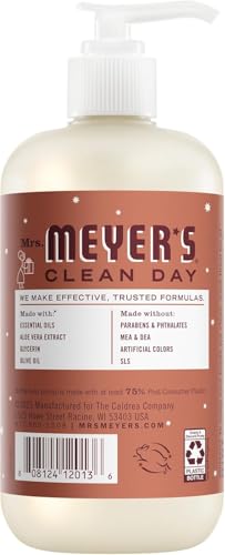 Image of Mrs. MEYER'S CLEAN DAY Hand Soap 12.5 Fl Oz 4 Count (Variety Pack), Gingerbread + Iowa Pine + Peppermint + Snow Drop