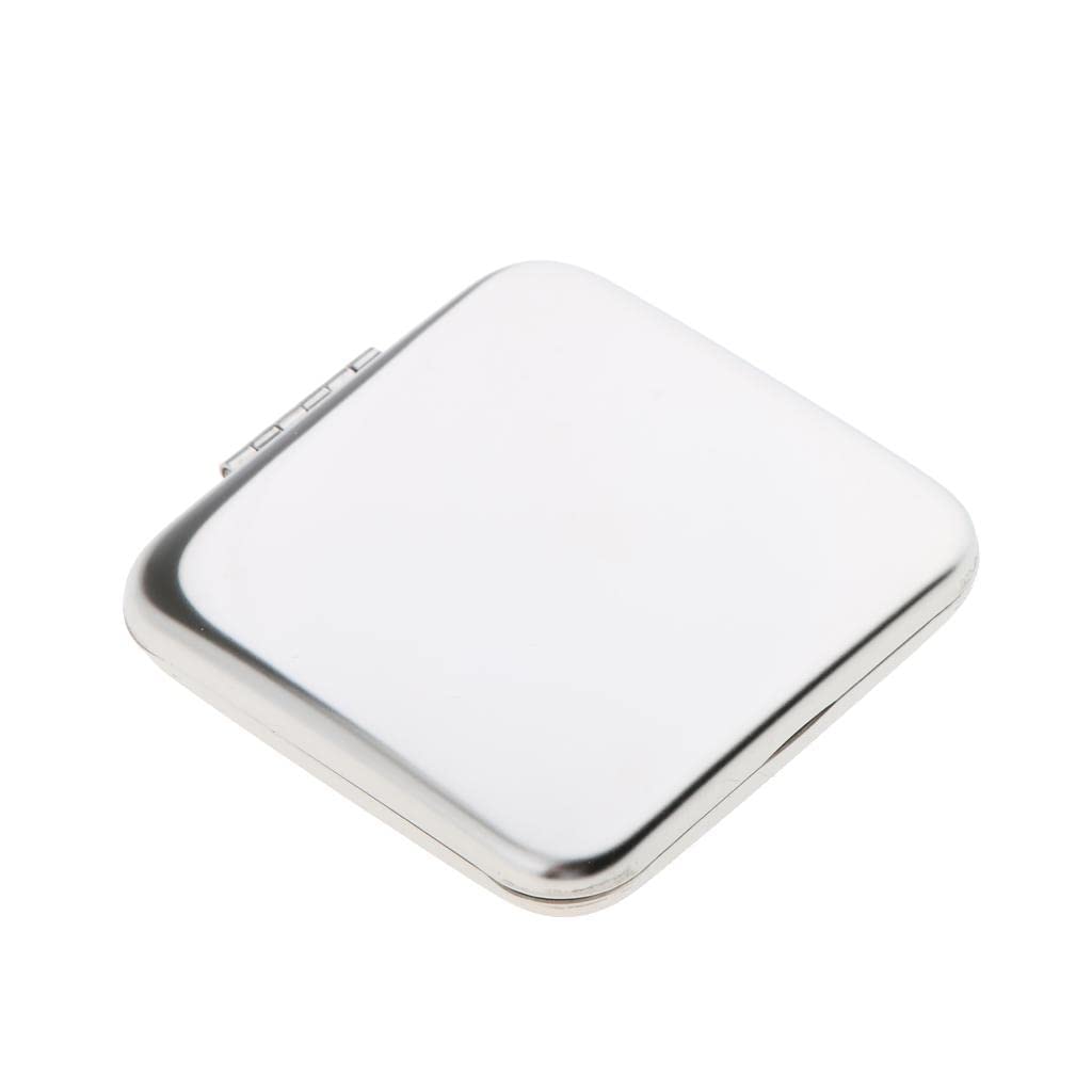Pocket Mini Square Compact Full Stainless Steel Cosmetic Foldable Makeup Mirror Magnifying Mirror 2 Sides Will not Break into Pieces-image-16