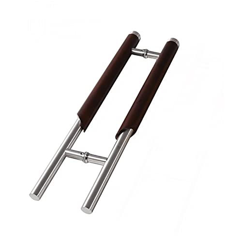 Poignée robuste en acier inoxydable à double fixation verre et bois - 2