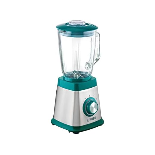 Kubo Batidora de Vaso, Jarra Cristal, 1000W, 4 velocidades, 1.5L, 6 Cuchillas en Acero Inoxidable, Función Pica Hielo