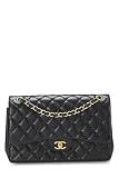 Chanel, Pre-Loved Black Quilted Lambskin New Classic Double Flap Jumbo, Black