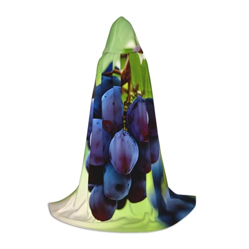 Cape à capuche Halloween imprimé raisin pour déguisement