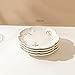 Bicuzat Embossed Flower Pattern Ceramic Seasoning Dishes, Sushi Dipping Bowls, Appetizer Plates, Dessert Plates, Food Serving Dishes for Kitchen, Tabletop, 4 PCS, 6 Inch