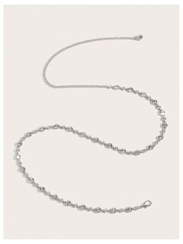 SHENHE Women's Rhinestone Metal Chain Belt Elegant Thin Adjustable Waist Belt for Dress3