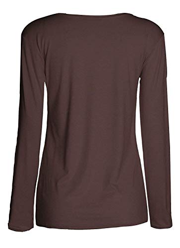 Image of Loxdonz Girls Plain Long Sleeve Scoop Neck T-Shirt Top Kids Basic Stretchy Top