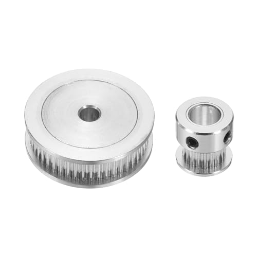 QUARKZMAN GT-2 Synchronrad 20&48 Zähne 635mm Bohrung Aluminiumlegierung Zahnriemenscheibe mit 1 Stück Länge 200mm Breite 6mm Riemen für 3D-Drucker CNC-Maschine (20-48T-6.35B-6)