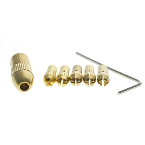 Portabrocas 1 Juego de Micro taladro de latón, herramienta de broca autoajustable, adaptador de mandril, broca sin llave de liberación rápida, adaptación de 2-5mm Accesorios para Herramienta Rotativa(