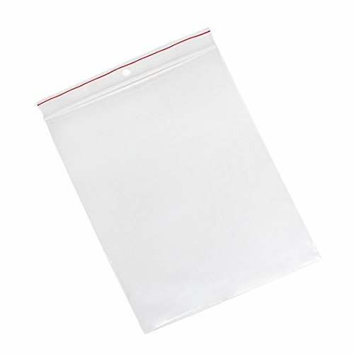 Minigrip Red Line MGRL4PH0608 Polyethylene (LDPE/LLDPE Blend) Clear Reclosable Bag, Hang Hole, 8" Length, 6" Width (Pack of 1000)