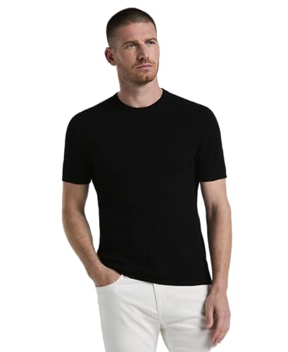 Perry Ellis Men's Short Sleeve Sweater-Crew Neck with Vertical Stripe Pattern & Soft Stretch Fabric