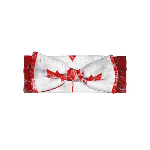 Retro Canada Flag Baby Bow Headband. Comfortable baby headband, suitable for daily wear and photo props.