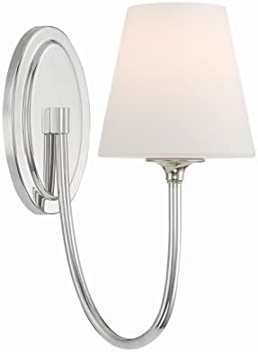 Juno 1 Light Polished Nickel Sconce with Sconce with Glass Shade