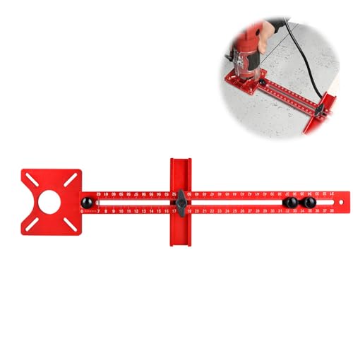 Vokowin Soporte de ranura de fresado 4 en 1, plantilla de corte circular métrica MM para herramienta de enrutador, plantilla multifuncional ajustable para enrutador de carpintería, guía de corte