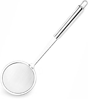 Hiware Stainless Steel Fat Skimmer Spoon - Fine Mesh Food Strainer for Grease