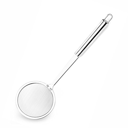 Hiware Stainless Steel Fat Skimmer Spoon - Fine Mesh Food Strainer for Grease