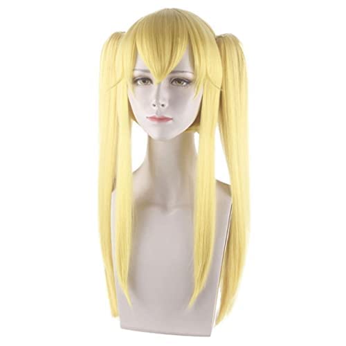 JabrOn Anime Kakegurui Mary Saotome Meari Wigs Blonde Ponytails Heat Resistant Hair Cosplay Wig + Wig Cap Halloween Accessories