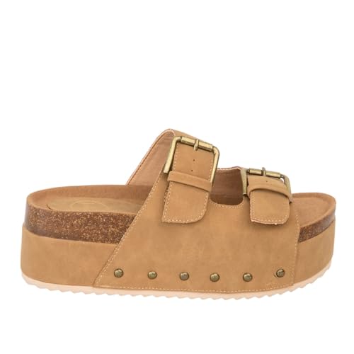 Makers Shoes - NINA 1 - Platform Double Buckle Sandals with Cork Footbed