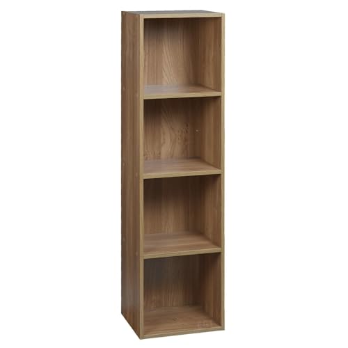 URBNLIVING Bibliothèque en bois de chêne - 4 étagères psp-14256-20415
