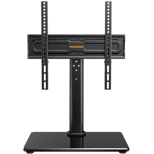 PERLEGEAR TV Standfuss TV Ständer Schwenkbar für 24-60 Flach & Curved Fernseher bis zu 45 KG, TV-Standfüße Höhenverstellbar & Fernsehständer Stabil,Universeller TV Standfuss Max.VESA 400x400 mm