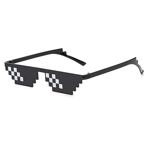 Yilistore Thug Life Sunglasses Halloween Dress Up Pixelated Mosaic Glasses,Party Glasses MLG Shades - Black a