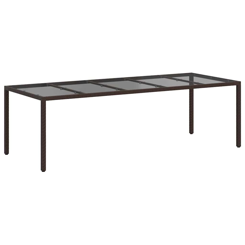 Stół ogrodowy, brązowy, 250 x 100 x 75 cm, polirattanowy | Stalowy stelaż, odporny na warunki atmosferyczne, łatwe czyszczenie, wymagany montaż, na taras