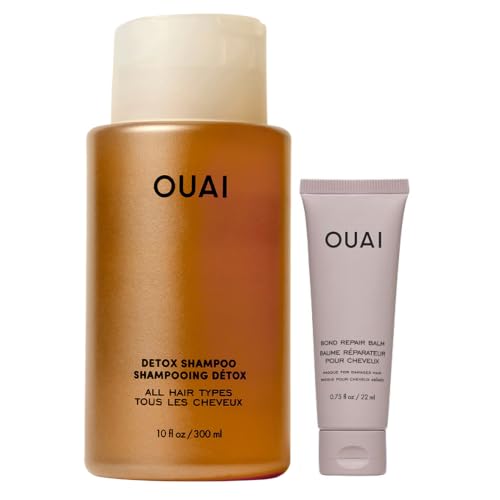 OUAI Detox Shampoo Salon Size &amp; Bond Repair Balm - Wash Day Reset Duo