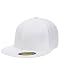 Original White Flexfit Flatbill L/XL 7 1/4" - 7 5/8" Premium Fitted 210 Hat Cap Flex Fit Flat Bill