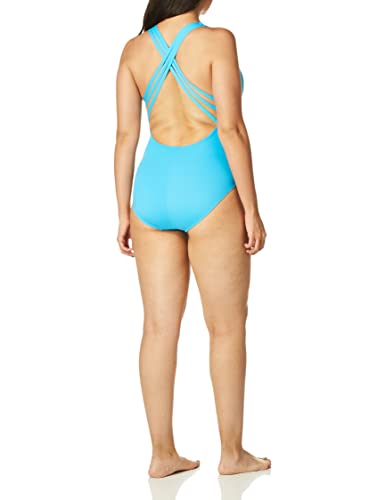 Image of La Blanca Women's Island Goddess Deep-V Strappy Back Mio One Piece Swimsuit with Tummy Toner