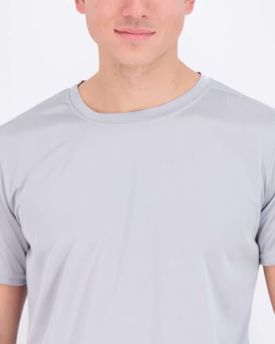 Image of Real Essentials 5 Pack: Men's Mesh Performance Quick Dry Tech Stretch Ultra-Soft Breathable Short Sleeve Crew Active T-Shirt | Available In Big & Tall, Moisture Wicking, Quick Dry, Cooling, Summer, Casual, Basketball, Tennis, Hiking, Yoga, Tops