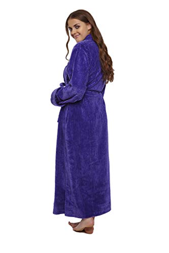 HOC 100% Cotton Women's Classic Chenille Shawl Collar Robe4