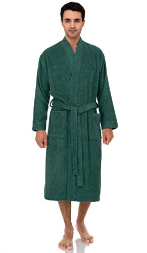 TowelSelections Men’s Robe, Turkish Cotton Terry Kimono Bathrobe Large/X-Large Deep Sea