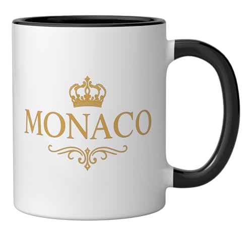Taza de Cerámica Monaco Lifestyle 11 Onzas Negro/Blanco miniatura 2