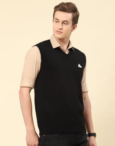 Image of Monte Carlo Men Regular Fit Sleeveless Solid V Neck Winter Sweater (Pack of 1)