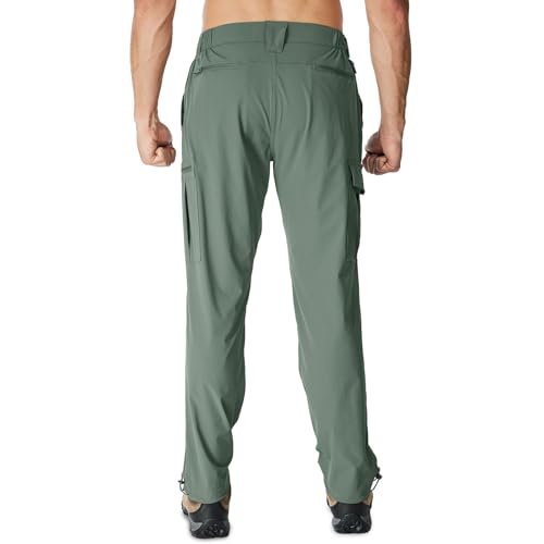 ADHOWBEW Cargo Pants for Men Elastic Waist Big and Tall Baggy Lightweight Work Hiking Relaxed Fit Joggers4