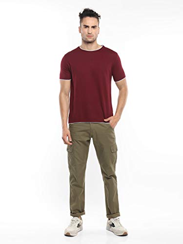 Image of Alan Jones Clothing Men's 100% Cotton Regular Fit Double Collar Round Neck T-Shirt