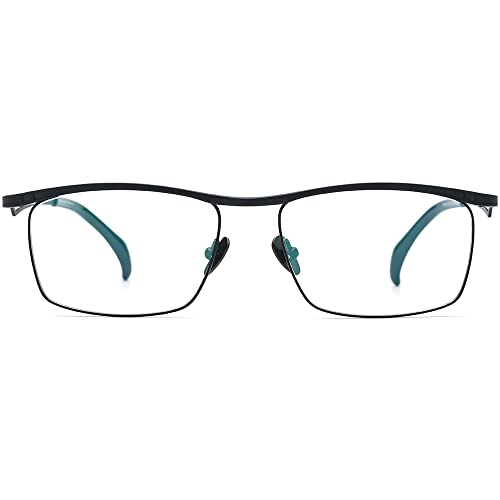 Image of FONEX Pure Titanium Glasses Frame Men Square Magnet Clip On Eyeglasses with Polarized Lens