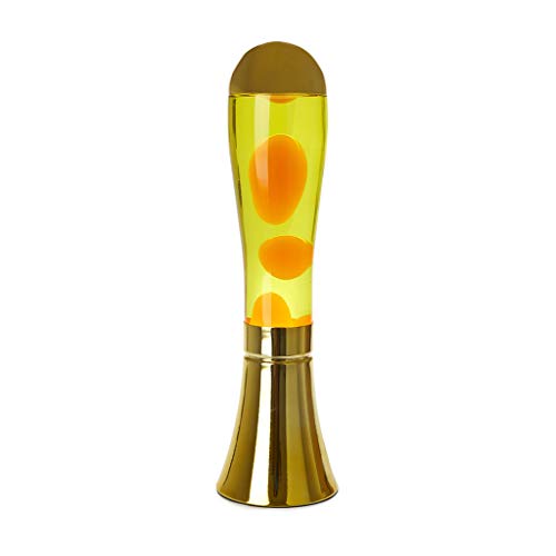 Balvi Lampe Lava Magma Couleur dorée Lampe avec Lave Originale et Amusante Article de déco Moderne Aluminium/Verre 45x12x12 cm
