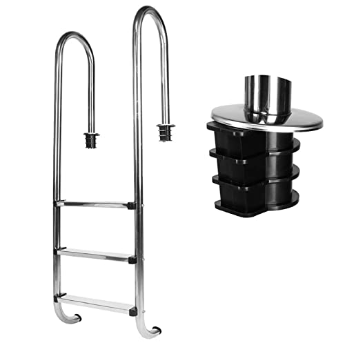 Escalera para piscina de 3 peldaños de acero inoxidable miniatura 5