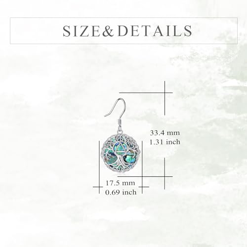 YFN Tree of Life Earrings Sterling Silver Tree Life Eardrop with Abalone Shell Dangle Drop Earrings Jewelry Gifts for Women4