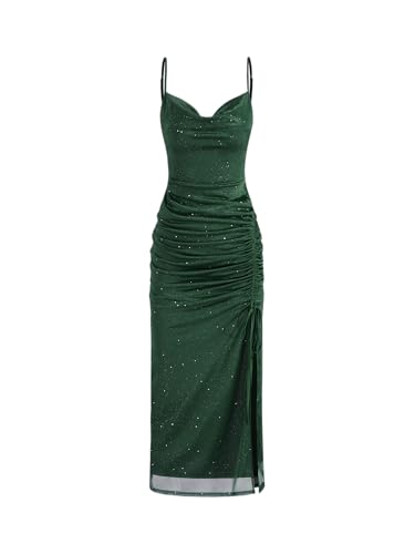 CIDER Cocktail Dresses for Women Glitter Ruched...