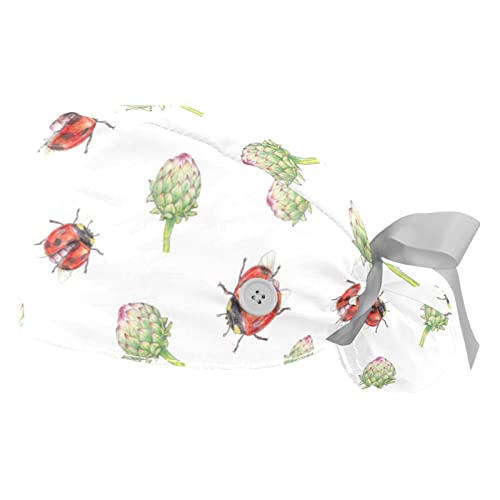 Chapeaux de travail bouffants coccinelles JDEZ pour hommes et femmes x2
