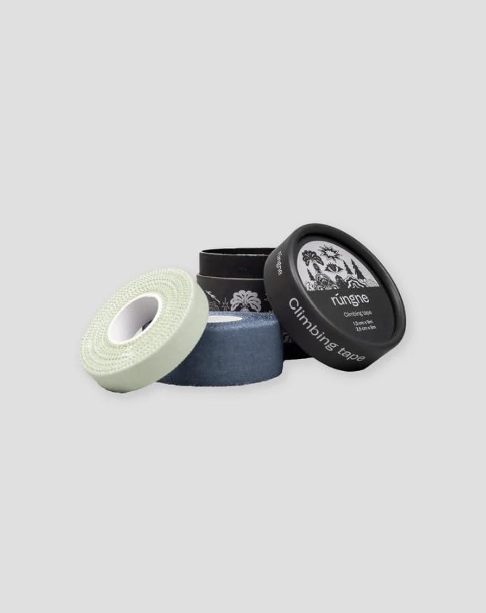 Rungne Cotton Climbing Tape, Protective Sports Tape - Easy Tear, Strong Stick for Bouldering, Gym, and Rock Climbing, Black