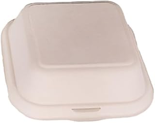 AIMALL 100-Pack Disposable Pulp Bento Boxes, Biodegradable Food Containers for Burgers, Salads, Cakes, Tiramisu, 5.1"x5.1"...