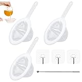 【Material apto para uso alimentario】 El colador de malla cocina está hecho de material de nailon apto para uso alimentario, que es resistente a altas temperaturas y puede estar en contacto directo con los alimentos. El mango está hecho de material PP, que es resistente y no se rompe fácilmente, y se puede utilizar durante mucho tiempo.