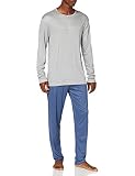 CALIDA Herren 100% Nature lang Pyjamaset, Gravel Melé, 52-54