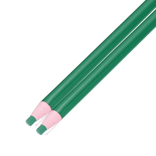 QUARKZMAN 2 Stück Abziehbare Fettstifte Farbige China Marker Für Glas Metall Kunststoff Papier Nicht Anspitzbare Wachsmalstifte Zum Malen Zeichnen Markieren Grün