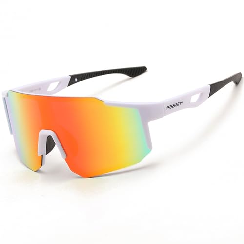 Lunettes de vélo de course unisexes avec verres réfléchissants de sport UV400